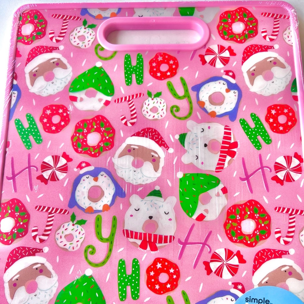 Large Christmas Doughnuts Candy Poly Cutting Board Joy Santa Kitchen Donuts